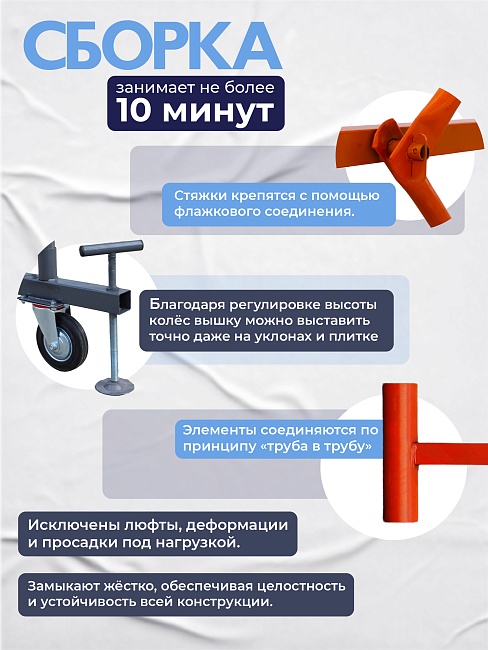 Вышка-тура TeaM ВСП 1.6х2.0, 11.2 м фото 5