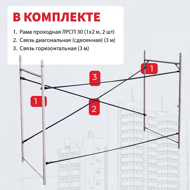 Леса строительные рамные Промышленник ЛРСП 30 секция фото 5